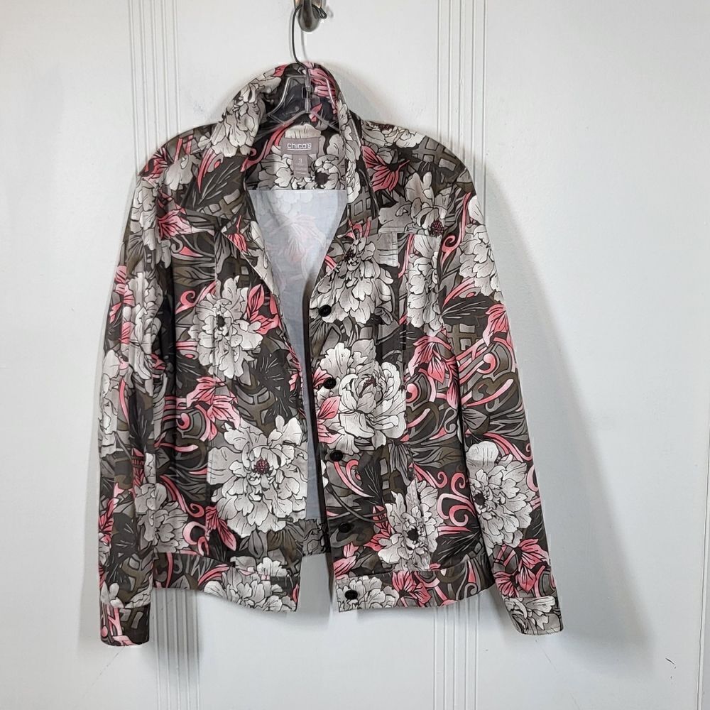 Chico's Pink & Gray Jacket